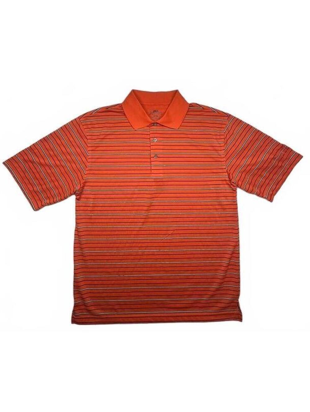 PGA Tour Performance Striped Golf Polo Shirt Size Men's Medium